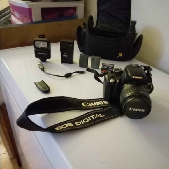 Canon EOS Rebel XT lens Much extra gear